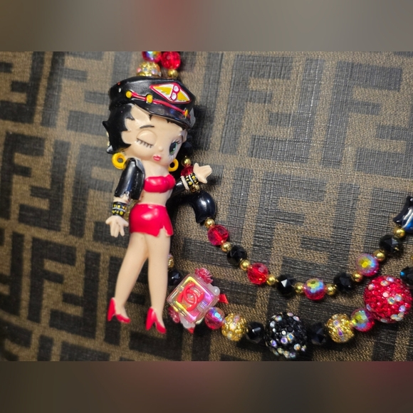 NWT Bling Betty Boop Handbag Charm With Matching Sweater ✨ - Picture 5 of 6